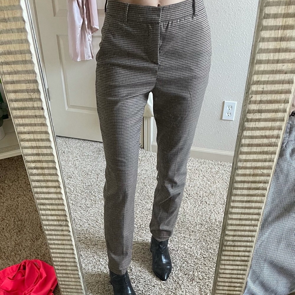 Zara straight leg checkered pants